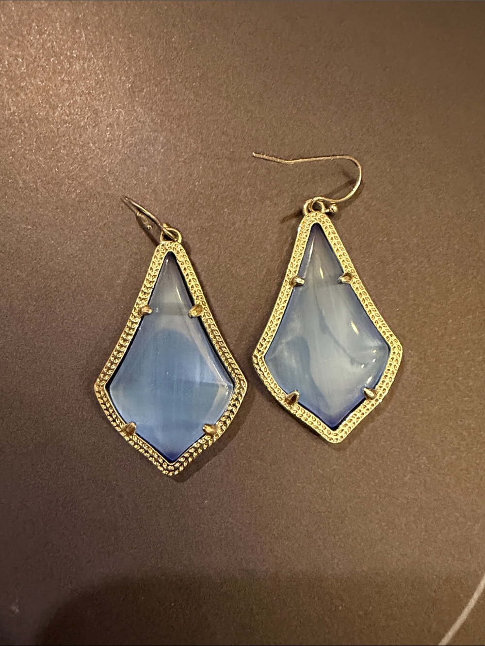 Kendra Scott Gold-Tone Blue Kite Dangle Earrings